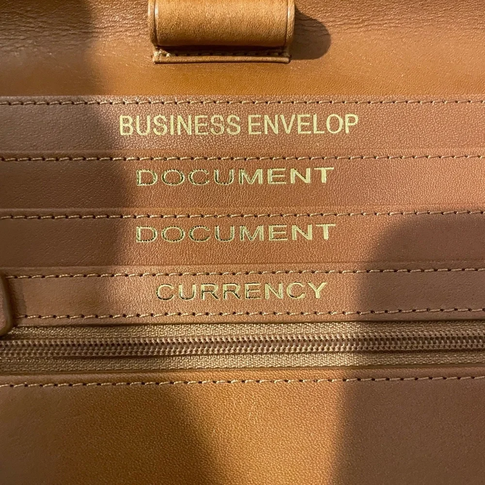 Bath & Body Works Tan Leather Travel Passport & Boarding Pass Organizer